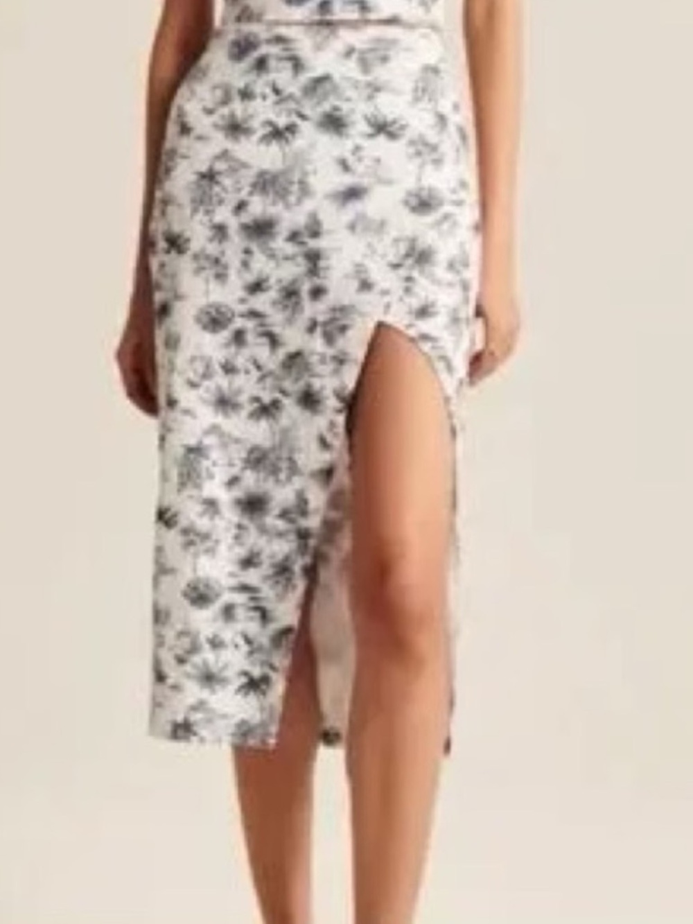 Abercrombie & Fitch Linen Blend Midi Skirt Size Large